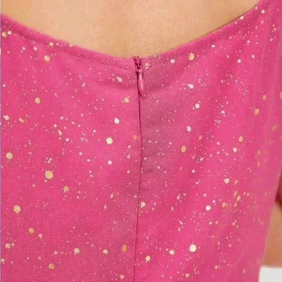 NWT!Glitter polkadot rhinestone detail pocket zipper Cami dress size 12 or large - Picture 7 of 8